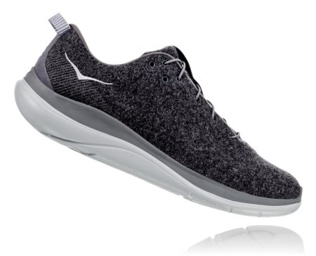 Hoka One One Hupana Flow Wool Ženske Road Tekaški Čevlji Temno Siva SI-085196K